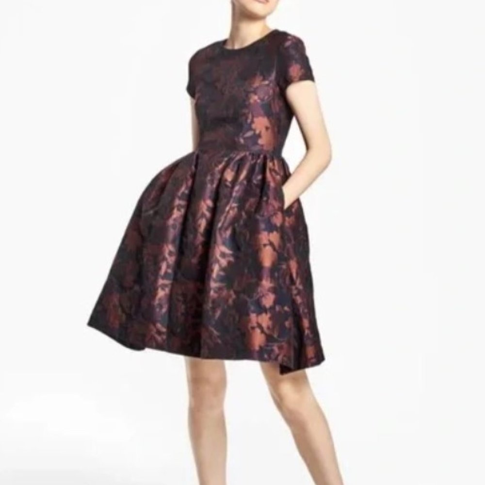 Brooks Brothers Jacquard Fit and Flare Dress